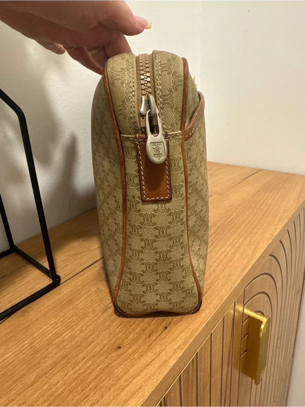 Authentic Vintage Celine Macadam Monogram Clutch Pouch / Cosmetic Case